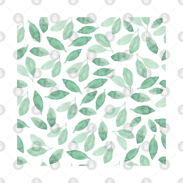 Green foliage leaves | Watercolor | Minimalist by Harpleydesign