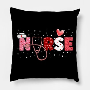 LOVE Stethoscope Nurse Life Valentines Day 2024 Girl Pillow