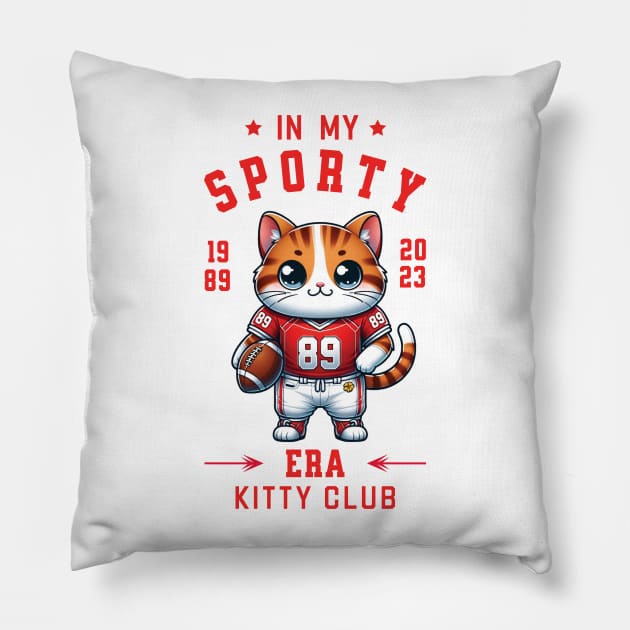 In my sporty era - Cute cat design Pillow by Kicosh