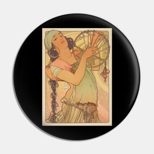 A Woman Making Music Vintage Design Pin