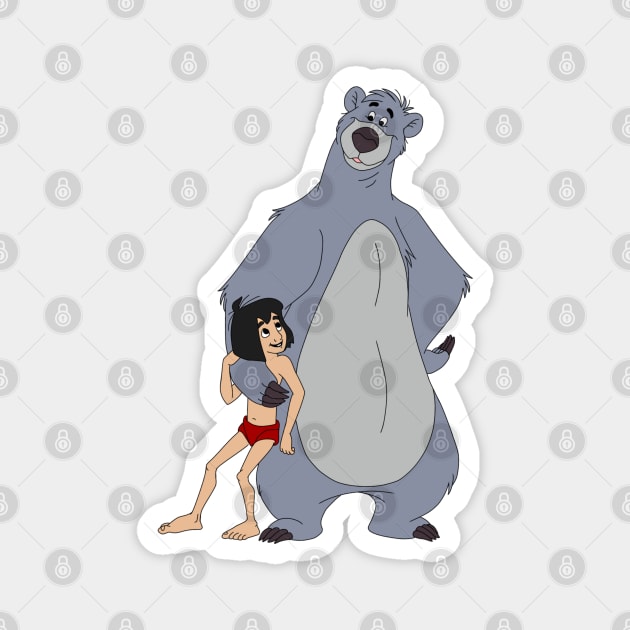 Baloo and Mowgli Magnet by Megan Olivia