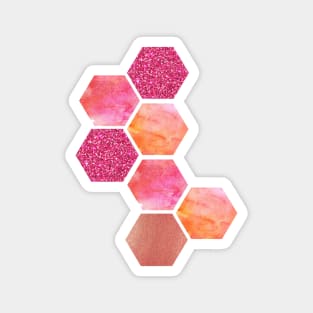 Geometric Hexagon modern art Magnet