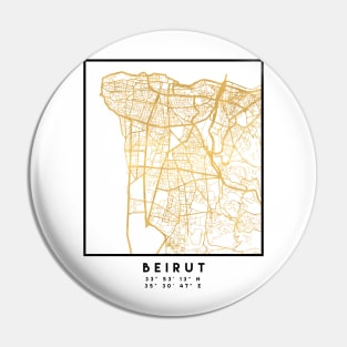 BEIRUT LEBANON CITY STREET MAP ART Pin