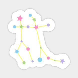 Gemini Zodiac Constellation in Rainbow Pastels Magnet