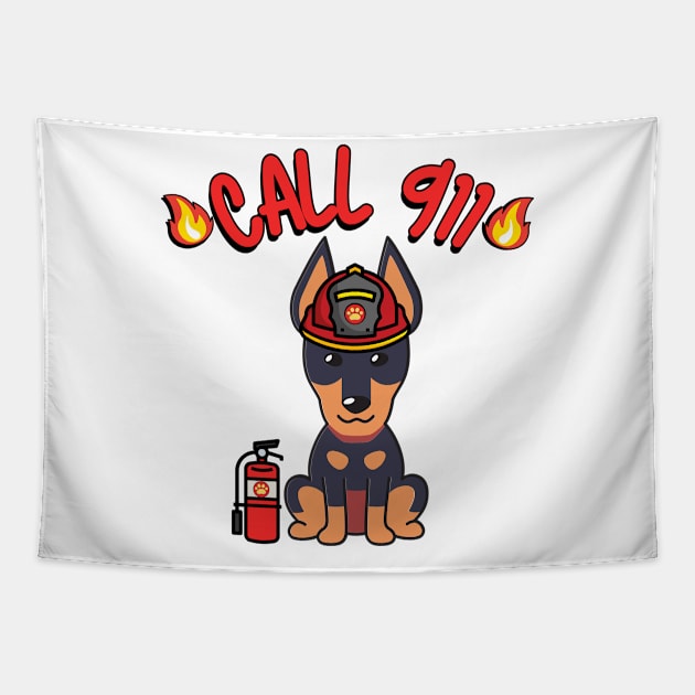 Firefighter Alsatian Tapestry by Pet Station