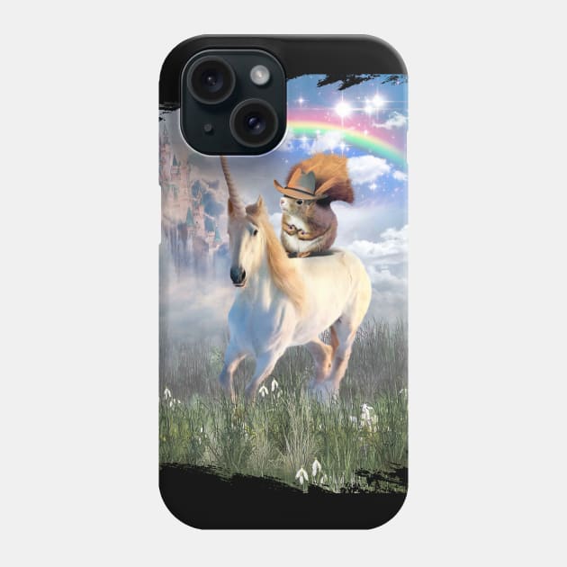 Cowboy Squirrel Riding Unicorn Rainbow Phone Case by Random Galaxy