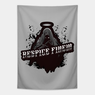 RESPICE FINEM Tapestry