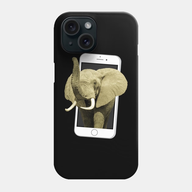 Elepfant with phone - Wildlife in Africa Phone Case by T-SHIRTS UND MEHR