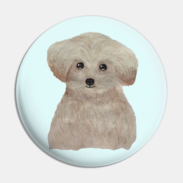 Watercolor cute  puppy Pin by WatercolorFun