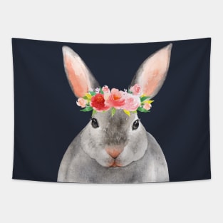 Adorable Floral Bunny Rabbit face Gift Best bunny clothes Tapestry