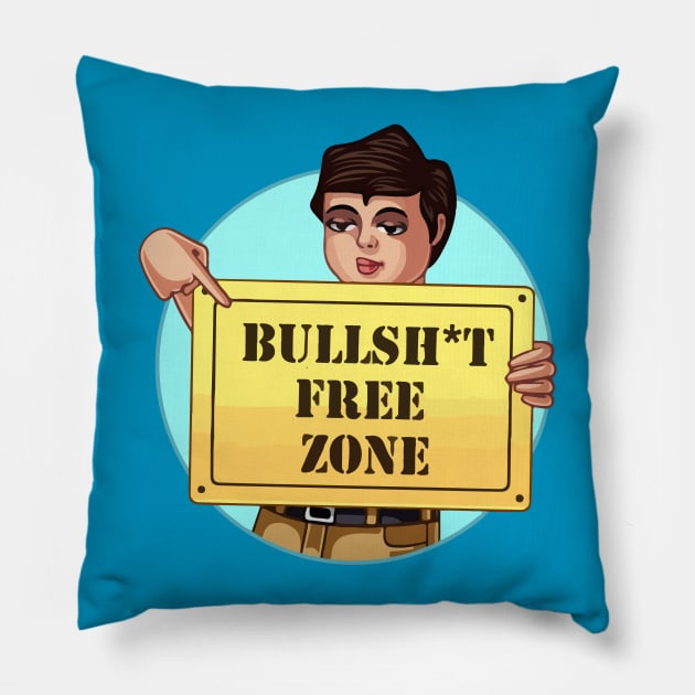 bs free zone Pillow by RehdPanda