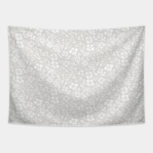 Gray Floral Miniprint Tapestry