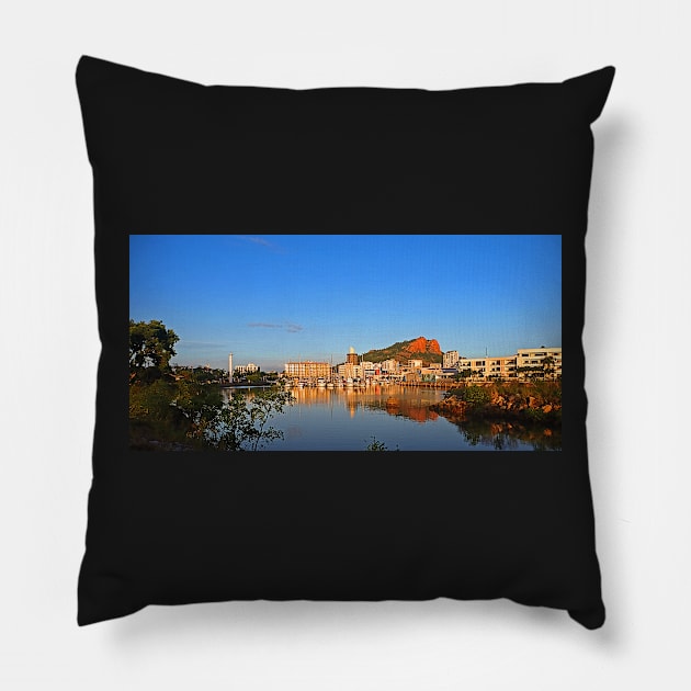 Sunrise Townsville, Ross Creek Marina Pillow by pops