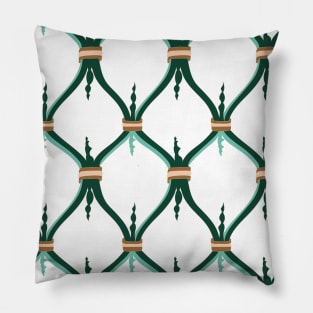 Geometric mint bronze diamond design Pillow