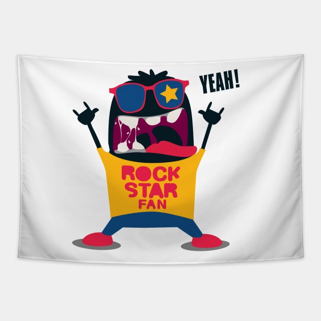 Rock Star Fan T-Shirt Phone Case Tee Totebag T-Shirt Tapestry by mertkaratay