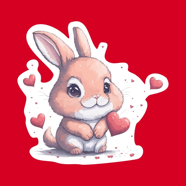 Minimal Cute Baby Rabbit by Imagination Gallery