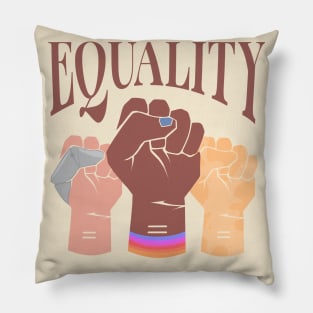 equality ( diverse raised clenched fists ) Pillow