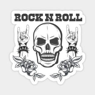 ROCK N ROLL SKULL Magnet