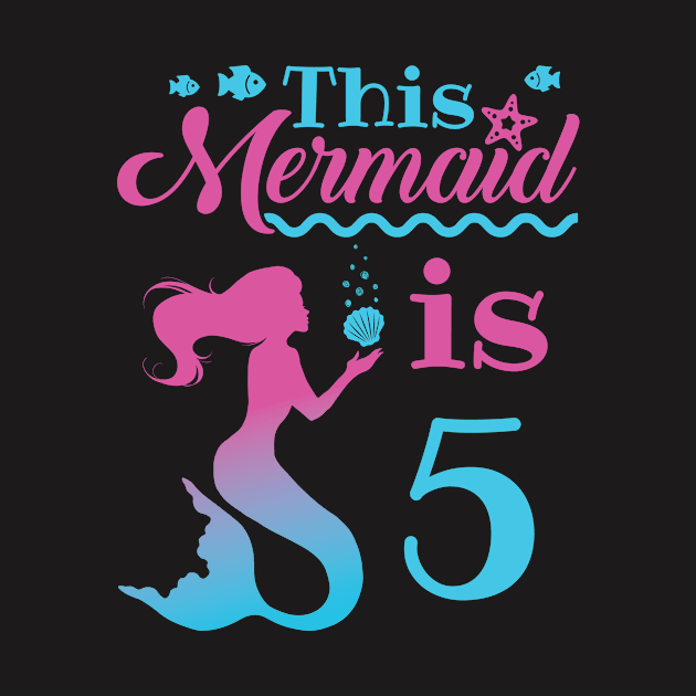 Mermaid Birthday Shirt - 5th Birthday by redbarron