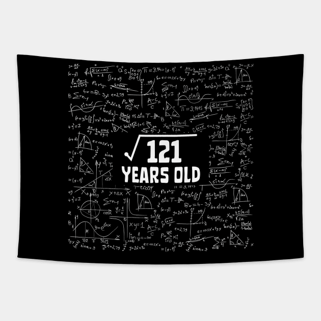 Square Root Of 121 11th Birthday, 11 Year Old Math Lover Gift Tapestry by JustBeSatisfied