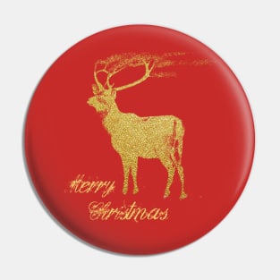 MERRY CHRISTMAS & REINDEER Pin