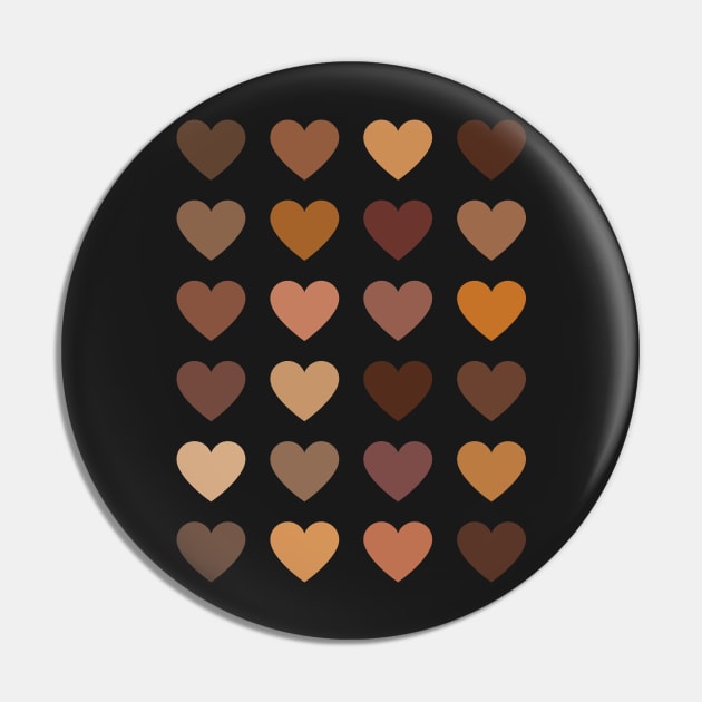 Melanin hearts Pin by AllPrintsAndArt