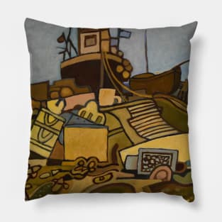 Dungeness Beach Fishing Boats Kent Pillow