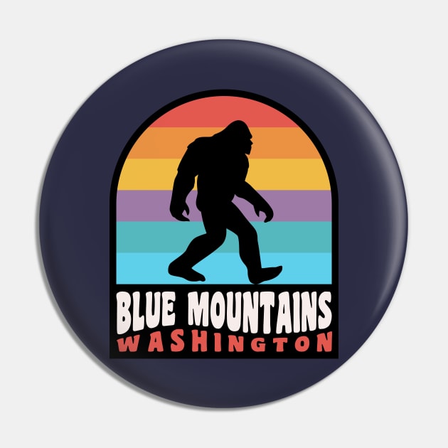 Blue Mountains Washington Camping Bigfoot Sasquatch Hiking Pin by PodDesignShop