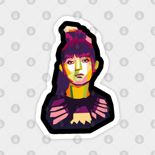 metal baby suzuka Magnet by cool pop art house