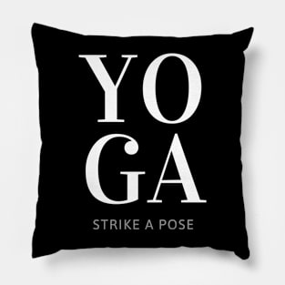 Yoga - White Text Pillow