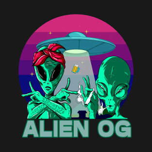 Alien OG Cannabis Strain Weed Name Design T-Shirt