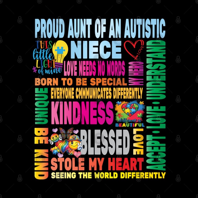 Autism Proud Aunt Niece Love Autistic Kids Autism Awareness Family by Envision Styles