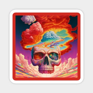 Surreal Skull Colorful Magnet