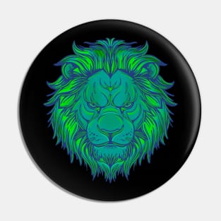 Lime green lion Pin