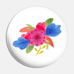 Flower colorful scandi watercolor Pin