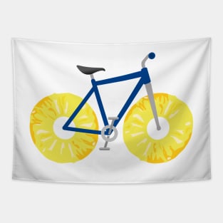 Bicycle With Fresh Pineapple Slice Rings Wheels Tapestry