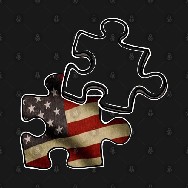 American flag puzzle piece by Squatchyink