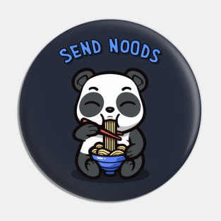 Kawaii Panda Eating Ramen Send Noods Funny Kawaii Panda Blue Pin