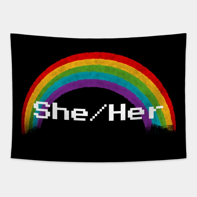 Rainbow Pronouns - She/Her Tapestry by FindChaos