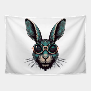 Retro Rabbit with glasses Tapestry