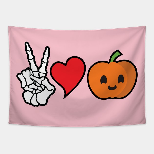 Peace Love Pumpkin Tapestry by stuffbyjlim