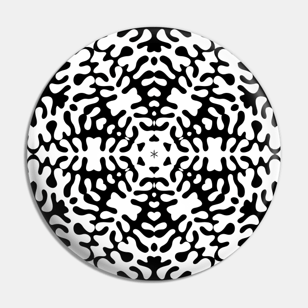 Black and White Snowflake Pin by Dreamer