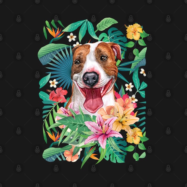 Tropical Red Pit Bull Pitbull 3 by LulululuPainting