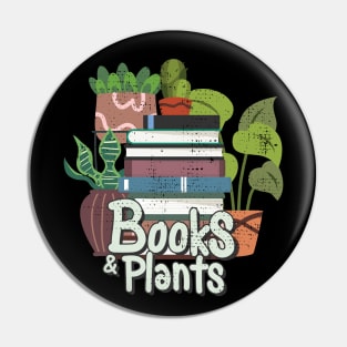 Books and plants Pin