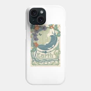 Earth - Art Nouveau Space Travel Poster Phone Case