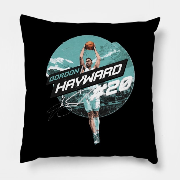 Gordon Hayward Charlotte City Emblem Pillow by Buya_Hamkac