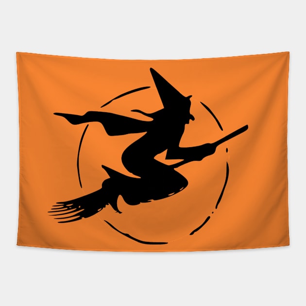 Witch Silhouette Tapestry by SandraKC