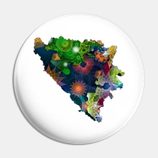 Spirograph Patterned Political divisions of Bosnia and Herzegovina Map Pin