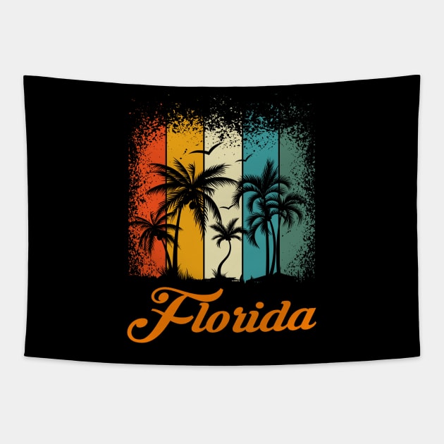 Florida Lover Reto Vintage Tapestry by UranusArts