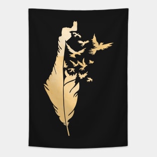 Palestine Feather Map Symbol of Palestinians Love and Struggle for Freedom -Yellow Tapestry